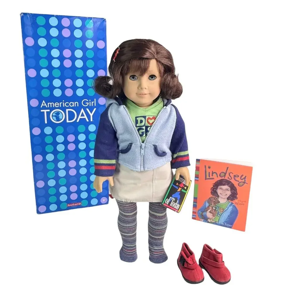 American Girl Today Lindsey Doll Pleasant Co Meet Outfit Barrette Shoes Book Box